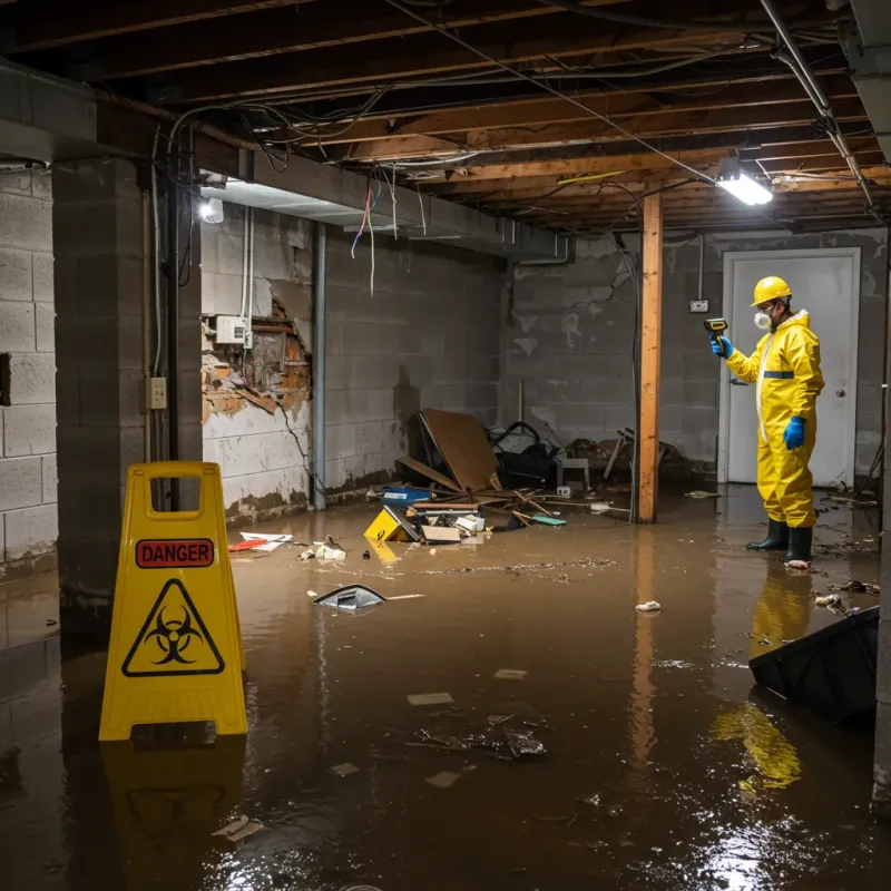 Flooded Basement Electrical Hazard in Warren County, KY Property